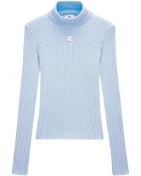 Courreges - Pull Reedition En Maille Nervurée - Lyst