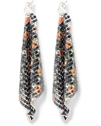 Rabanne - Pendientes De Cota De Malla Con Estampado Floral - Lyst