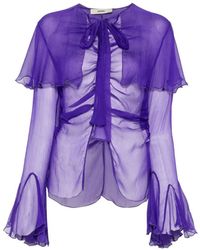 Siedres - Ruffled Pussy-Bow Top - Lyst