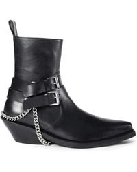 Ann Demeulemeester - Kiril Santiago Buckle Chain Leather Boots - Lyst