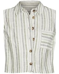 Hevron - Katja Stripe-Pattern Cropped Shirt - Lyst