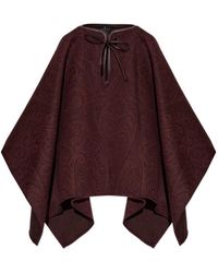 Etro - Paisley-Patterned Tie-Fastening Poncho - Lyst