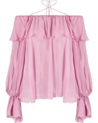 Blumarine - Blusa Con Ruches - Lyst