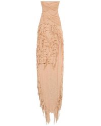 Blumarine - Ruched Ruffled Maxi Dress - Lyst