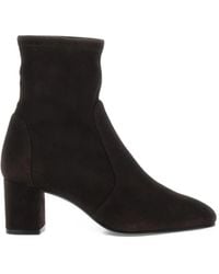 Stuart Weitzman - Yulia Suede Block-Heel Ankle Boots - Lyst