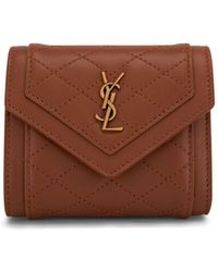 Saint Laurent - Gaby Quilted Leather Wallet - Lyst