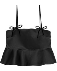 Ganni - Duchesse Satin Top - Lyst