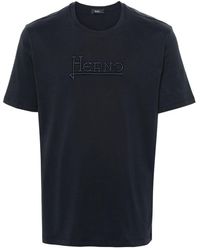 Herno - T-Shirt mit Logo-Stickerei - Lyst
