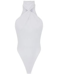 Elisabetta Franchi - Twist-Detail Mock-Neck Bodysuit - Lyst
