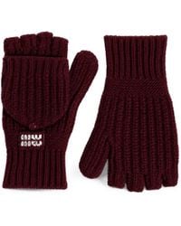Miu Miu - Wool And Cashmere Fingerless Gloves - Lyst