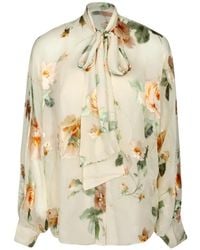 Zimmermann - Carousel Burnout Floral-Print Pussy-Bow Blouse - Lyst