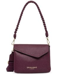 ERMANNO FIRENZE - Braided-Handle Pebbled Shoulder Bag - Lyst