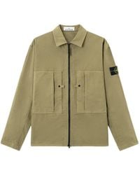 Stone Island - Patch-Badge Zip-Up Overshirt - Lyst