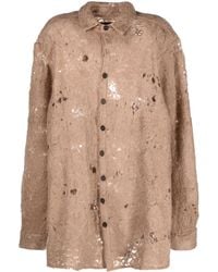 VITELLI - Raw-Cut Finish Long-Sleeve Shirt - Lyst