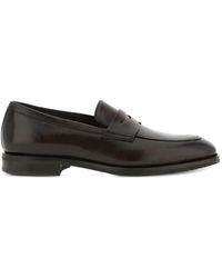 Santoni - Gregor Leather Loafers - Lyst