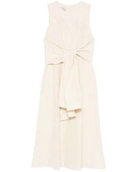 ROSSO35 - Bow-Belted Midi Dress - Lyst