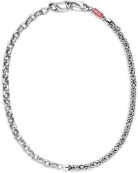 DIESEL - Multi-Link Logo-Tag Necklace - Lyst