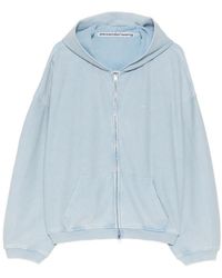 Alexander Wang - All-Over Crystal Oversized Zip Up Hoodie - Lyst