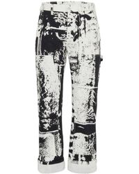 Alexander McQueen - Cropped Jeans Met Print - Lyst