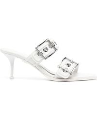 Alexander McQueen - Punk Double-buckle Leather Mules - Lyst