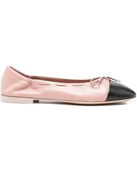 Pomme D ́Or - Georgia Bow-Detail Two-Tone Ballet Flats - Lyst