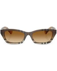 Burberry - Cat-Eye Checked Sunglasses - Lyst