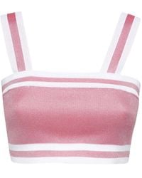 Balmain - Top de tirantes a rayas con cremallera - Lyst