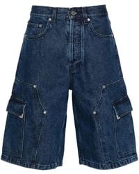 Palm Angels - Jeans-Shorts Mit Logo-Stickerei - Lyst