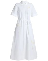 Erdem - Embroidered Cotton-Poplin Shirt Dress - Lyst