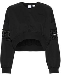 Pinko - Sequin-embellished Cropped Sweatshirt - Lyst