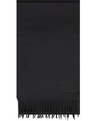 Max Mara - Bufanda con logo bordado y flecos - Lyst