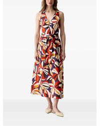 Benetton - Floral-Print Belted Maxi Dress - Lyst