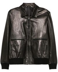 SERGIO MORETTI FIRENZE - Grainy-Leather Jacket - Lyst