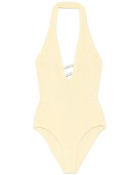 Hunza G - Adriana Bead-Embellished Crinkle-Effect Swimsuit - Lyst