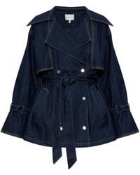 Gestuz - Giacca Denim Gzsummer Con Cintura - Lyst