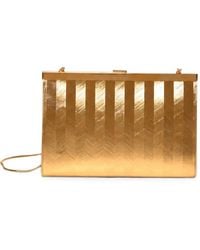 Alberta Ferretti - Chevron-Engraved Frame Clutch Bag - Lyst