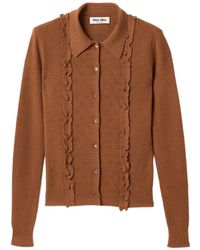 Miu Miu - Cashmere And Silk Cardigan - Lyst