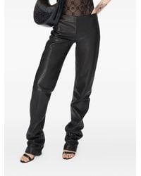 Marine Serre - Satin-Grain Leather Trousers - Lyst
