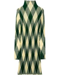 Burberry - Argyle Ribbed-knit Dress - Lyst