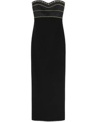Versace - Vestido Largo Palabra De Honor Con Apliques - Lyst