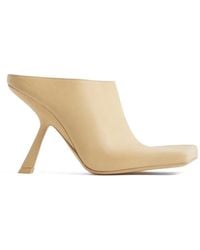 Mugler - Square-Toe Leather Mules - Lyst