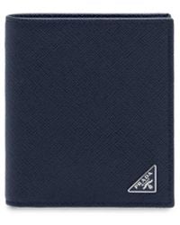 Prada - Logo Plaque Bi-Fold Wallet - Lyst
