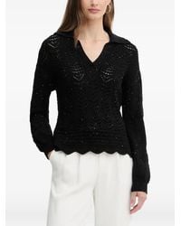 Fracomina - Pull Festonné À Col V - Lyst