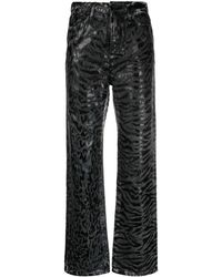 Karl Lagerfeld - Animal-print Straight-leg Jeans - Lyst