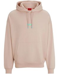 HUGO - Logo-Print Cotton Hoodie - Lyst