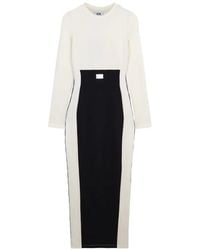 Gcds - Ribbed-Knit Colour-Block Midi Dress - Lyst