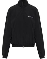 Balenciaga - Logo-Embroidered Elastic-Cuffed Jacket - Lyst