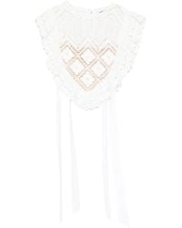 Self-Portrait - Guipure-Lace Ruffled Top - Lyst