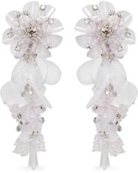 Oscar de la Renta - Flower-Embellished Drop Earrings - Lyst