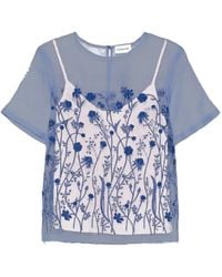 P.A.R.O.S.H. - Sorgente Floral-Embroidered Blouse - Lyst